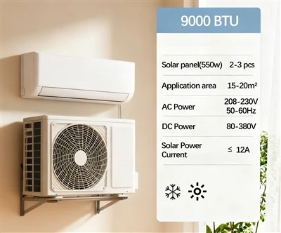 9000btu solárna klimatizácia pre domácnosť