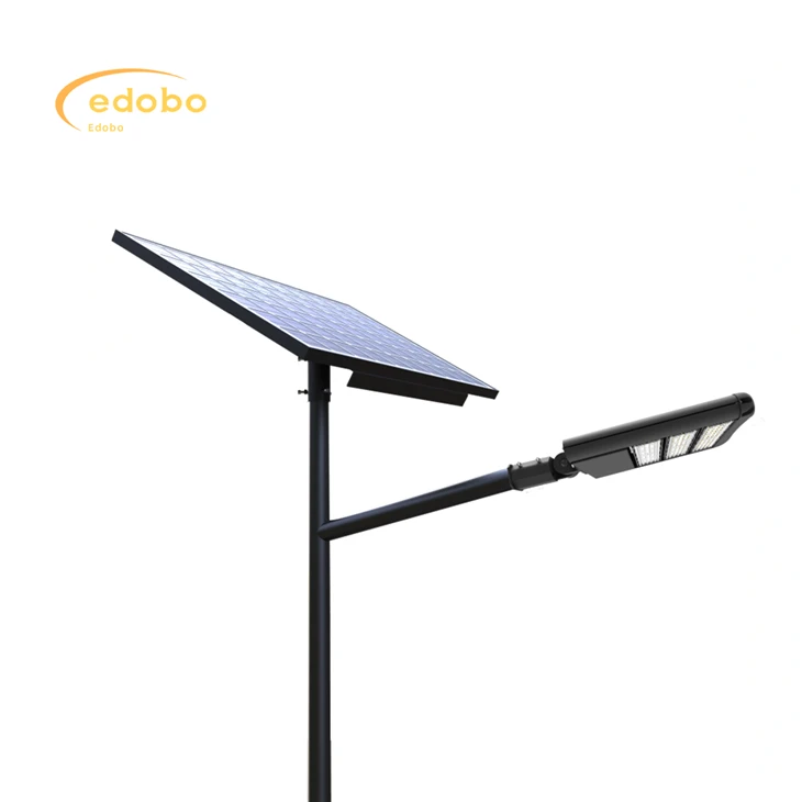 Solárna lampa Solárne pouličné svetlo s čiernym panelom na lítiovú batériu